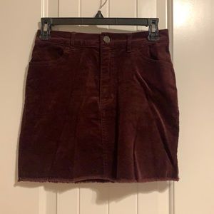 Maroon corduroy skirt